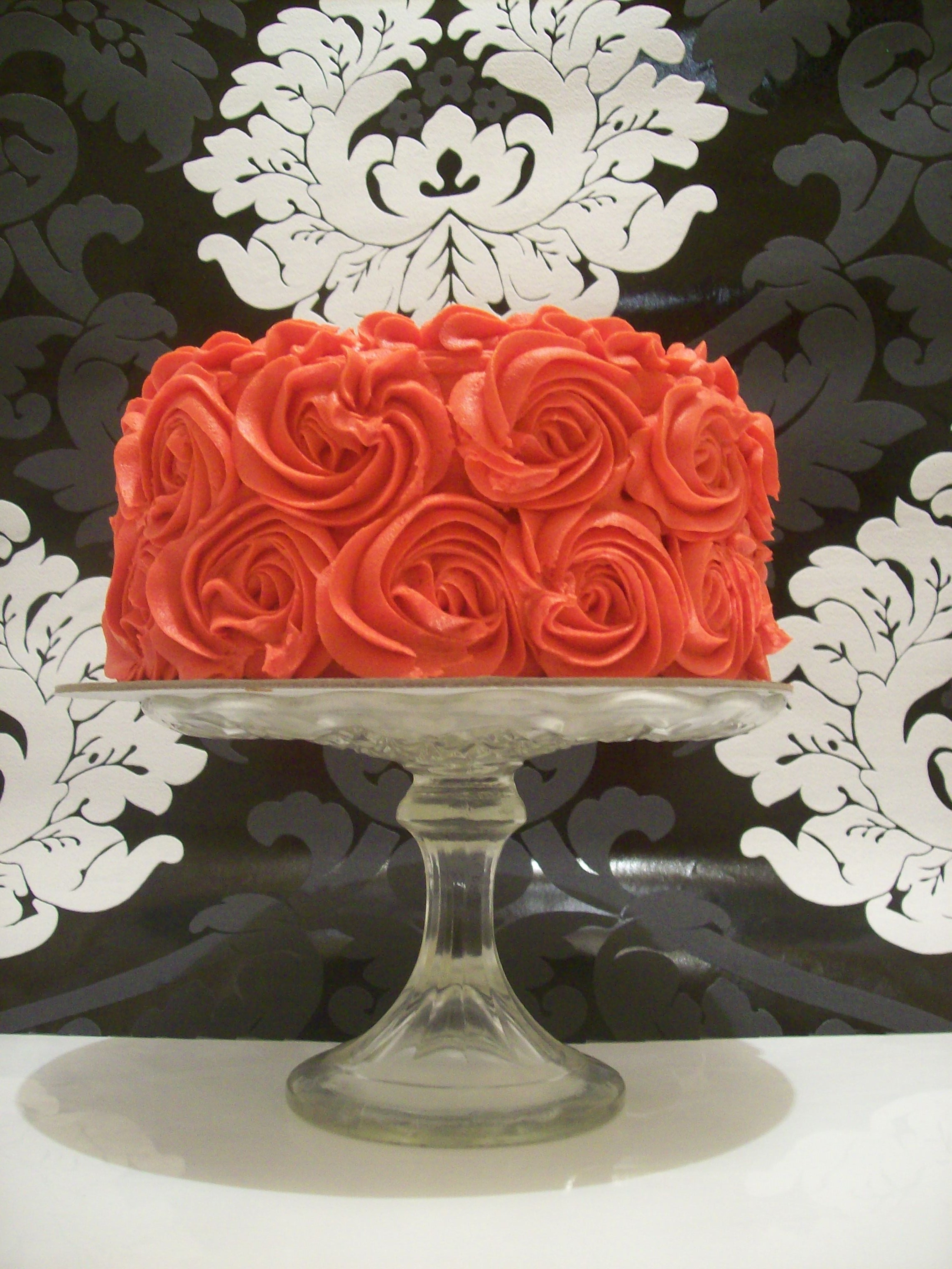Red Rosette Cake 125 • Temptation Cakes Temptation Cakes
