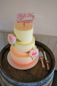 blush ombre wedding cake