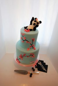 panda cherry blossom cake