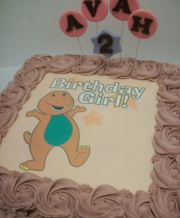 Edible Image Barney Cake 10 inch $199