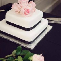 Wedding Cake Fresh Roses $599 (10 and 7 inch)