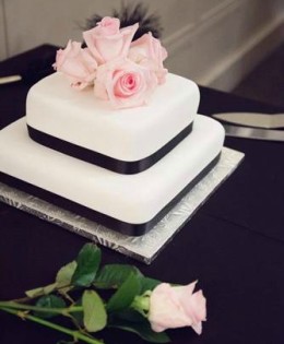 Wedding Cake Fresh Roses $599 (10 and 7 inch)