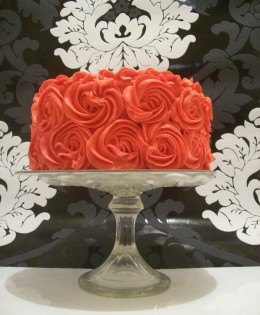 Red Rosette Cake $125