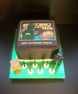 Edible Image Minecraft Godzilla Cake $225