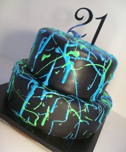 Splatter 21st Cake $399