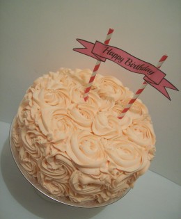 Rosette Cake with Banner $135