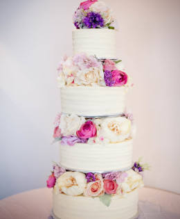 4 tier Wedding Cake (silk flowers) $749