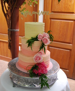 Pink Ombre Wedding Cake $595