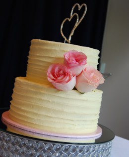 Pink Roses Wedding Cake $495