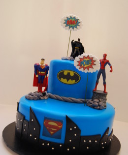 Spiderman Batman Superman Cake $399