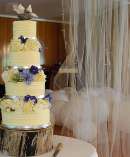 4 tier Wedding Cake $695 (silk flowers)