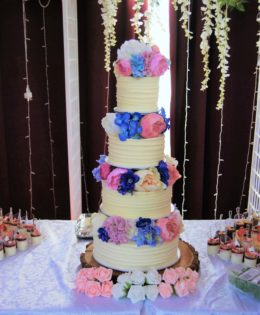 Four Tier with Silk Flowers $749