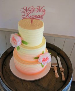 Blush Ombre Wedding Cake $595