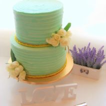 Aqua Rustic Wedding Cake $499