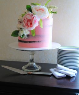 Pink Semi Naked Cake $250