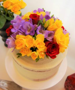 Semi Naked Fresh Flowers Cake $249