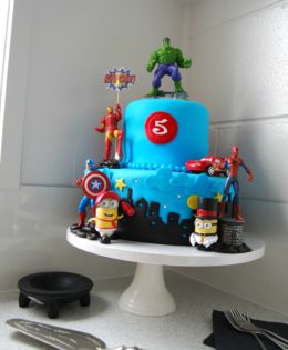 Super Hero and Minions cake $399