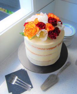 Semi Naked Cake with Fresh Florals $249