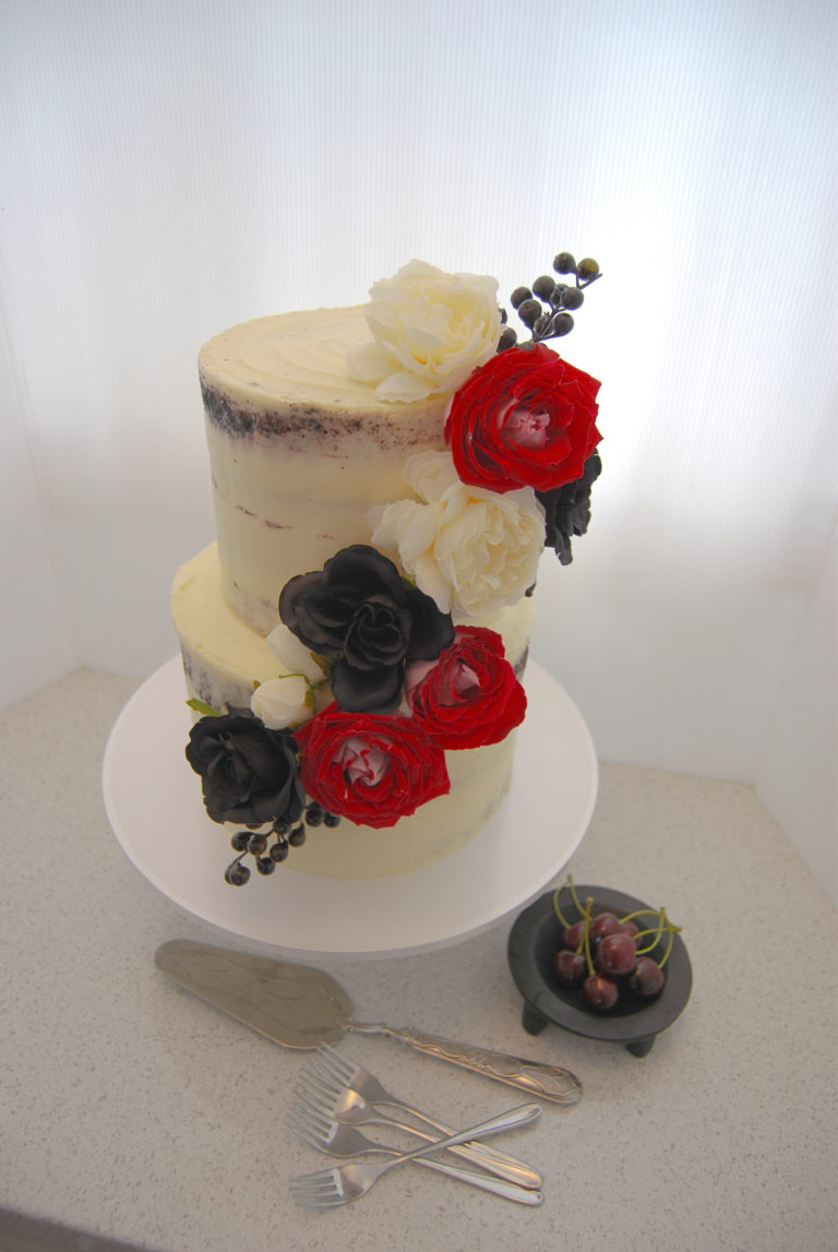 Trailing Roses Semi Naked Cake 399 • Temptation Cakes Temptation Cakes 