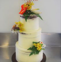 Tropical Semi Naked Wedding Cake $595