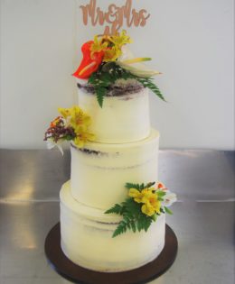 Tropical Semi Naked Wedding Cake $595