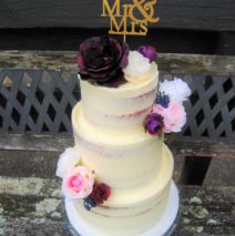 3 tier Semi Naked Wedding cake $595