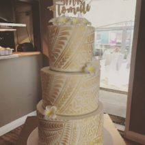 Island Stencil Wedding Cake $695