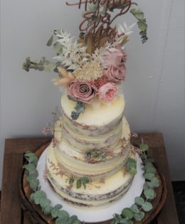 Super Rustic Wedding Cake with dried flowers $699